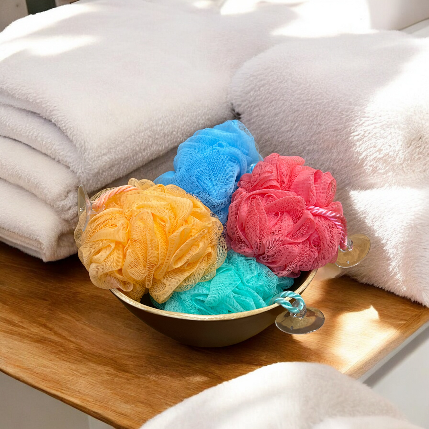 Soap Accessories Mesh Pouf